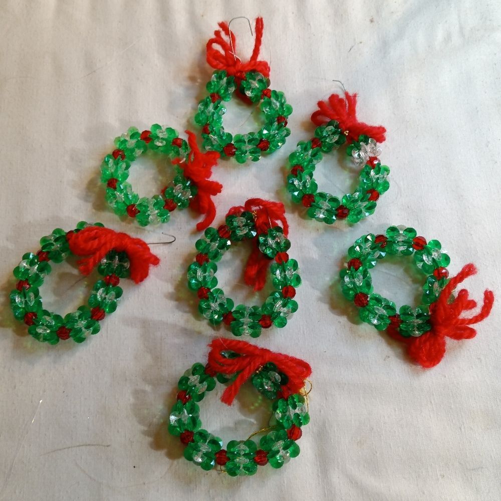 Vintage Plastic Christmas Wreath Ornaments